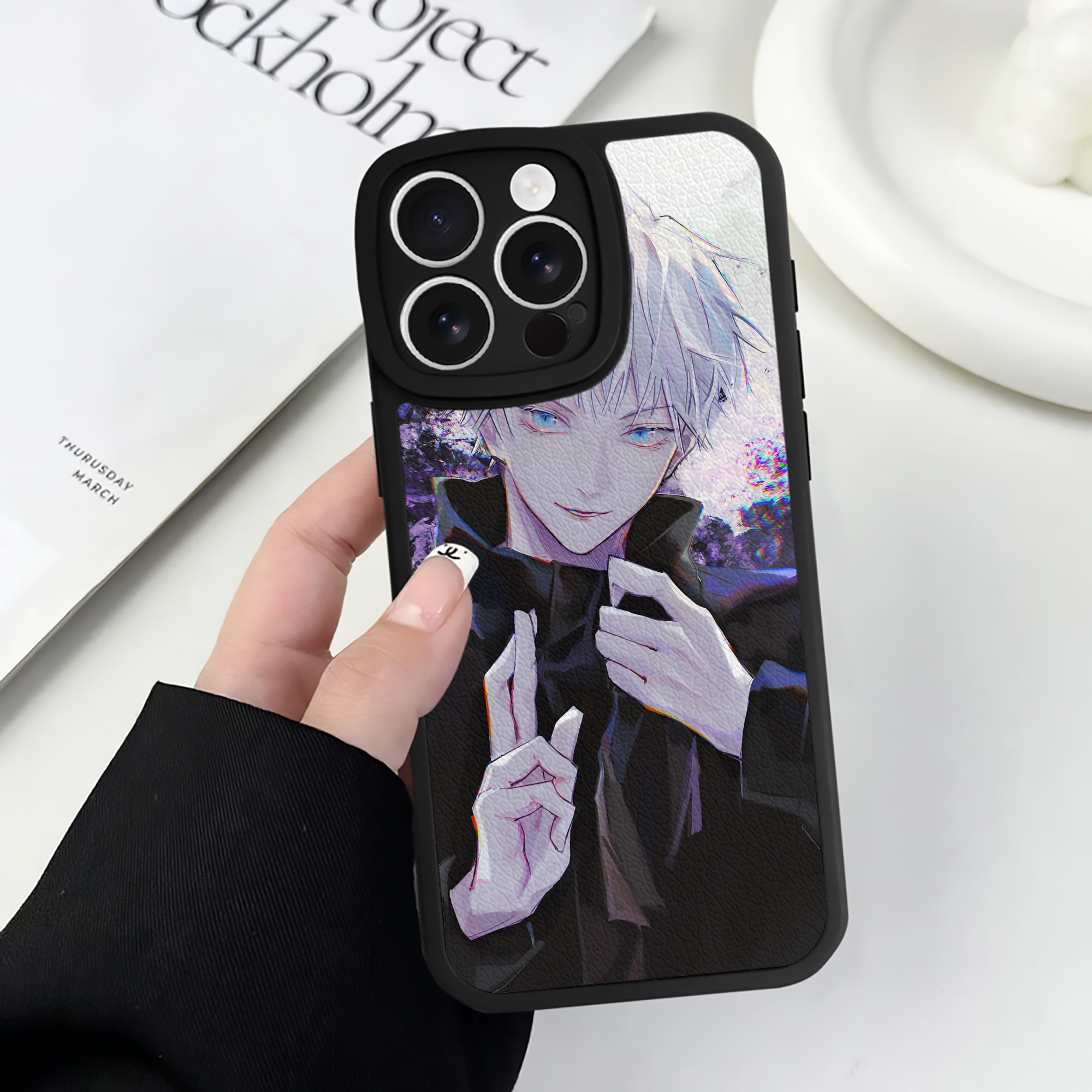 （画像用） 呪術廻戦 Jujutsu Kaisen 【iPhone 16シリーズ対応】シリコンスマホケース（レザー調） 材質：シリコン